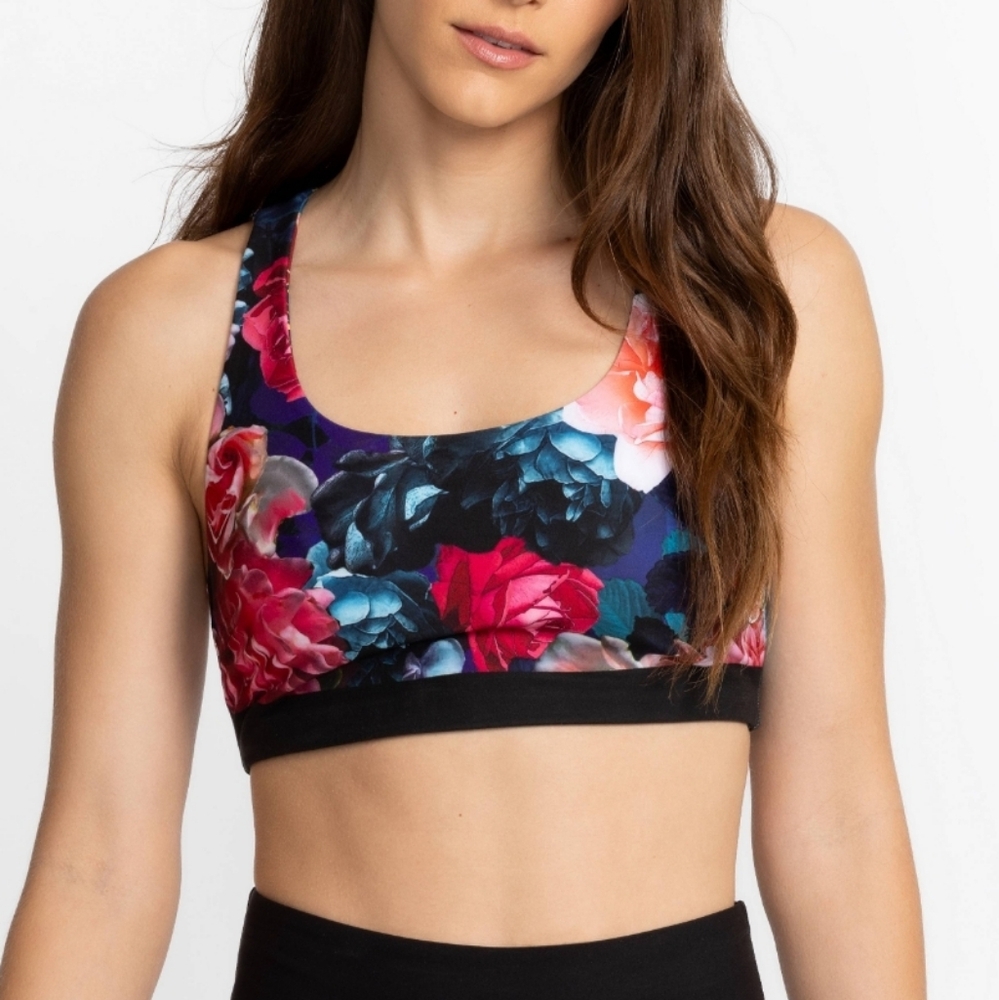 Johnny Was Bee Active Floral Reversible Sports Bra